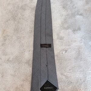Canali Elegant Black and White Men's Tie